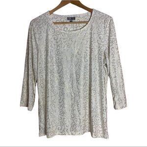 JM Collection Fancy Bling Top Sz L